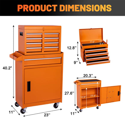 NIGSQJB 2-In-1 40.2"H Rolling Tool Chest with 5 Drawers