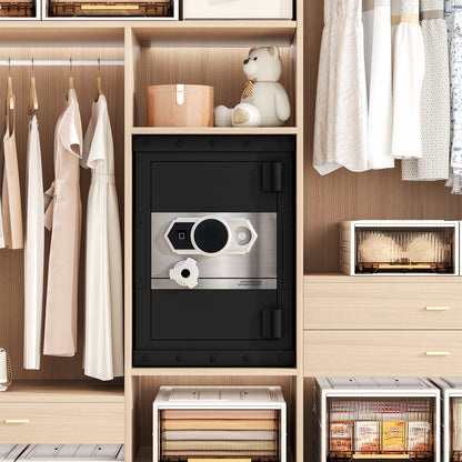 NIGSQJB 3 Unlock Way Safe Storage Cabinet, 24.4x16.5x14.9″ Steel Safe Box Storage Locker for Home, Office, School, Black