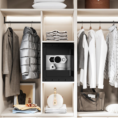 NIGSQJB 3 Unlock Way Safe Storage Cabinet, 20.4x16.5x14.1″ Steel Safe Box Storage Locker for Home, Office, School, Black