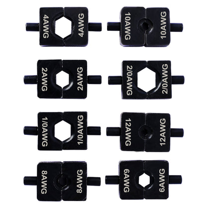 NIGSQJB 10T Hydraulic Crimper with 9 Sets Dies 12 AWG to 2/0 AWG