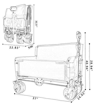 NIGSQJB 3-in-1 Convertible Folding Wagon Cart with 500lbs 180L Capacity