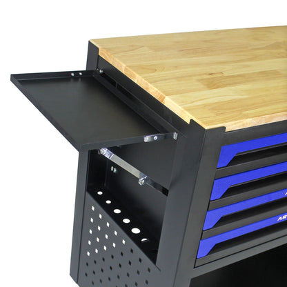 NIGSQJB 35.4"H Tool Chest Cart on Wheels w/ 4 Drawers,Wooden Top