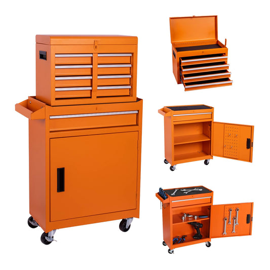 NIGSQJB 2-In-1 40.2"H Rolling Tool Chest with 5 Drawers