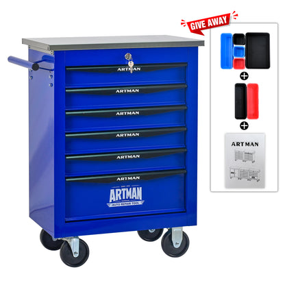 NIGSQJBT 30.7"H Lockable Multifunctional Rolling Tool Chest with 4-5-6-7 Drawers, Blue