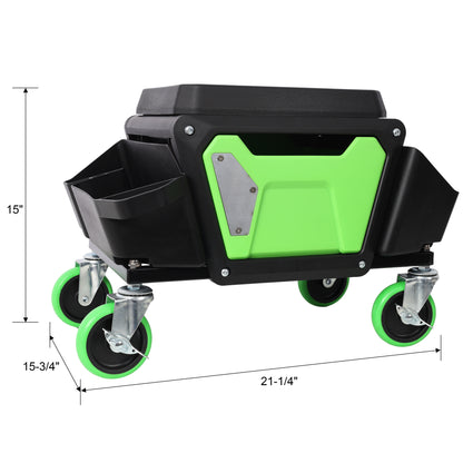 NIGSQJB 330lb Heavy Duty Roller Creeper Seat w/ 360° Wheels Storage Drawer