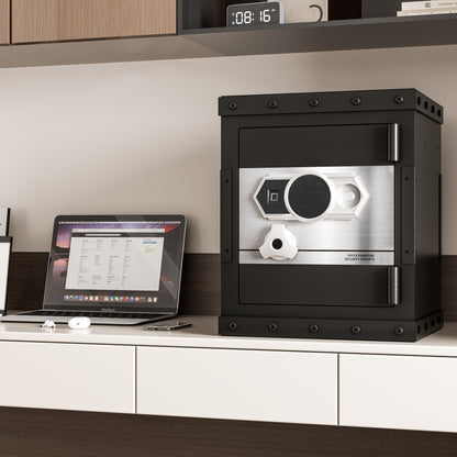 NIGSQJB 3 Unlock Way Safe Storage Cabinet, 20.4x16.5x14.1″ Steel Safe Box Storage Locker for Home, Office, School, Black