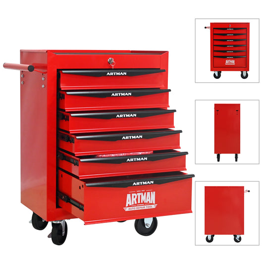 NIGSQJB 30.5"H Rolling Tool Chest with 4-5-6-7 Drawers, Red