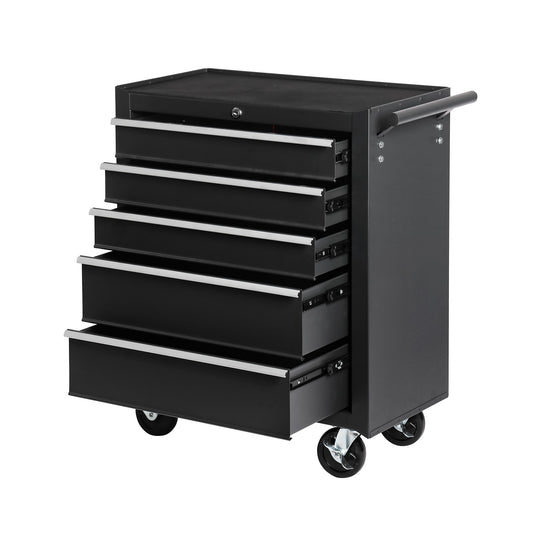 NIGSQJB 5-Drawers Rolling Tool Chest with Wheels & Locking, Black