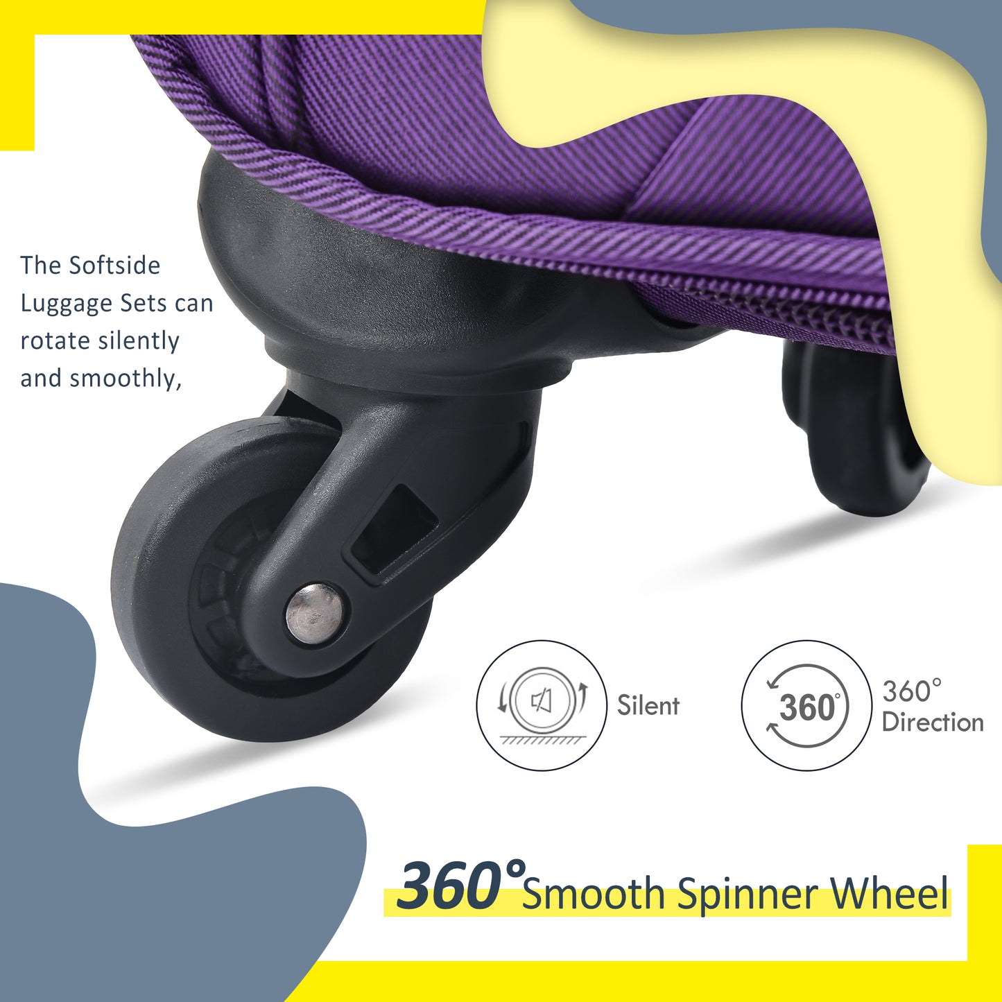 NIGSQJB Softside Luggage Sets 3 Piece