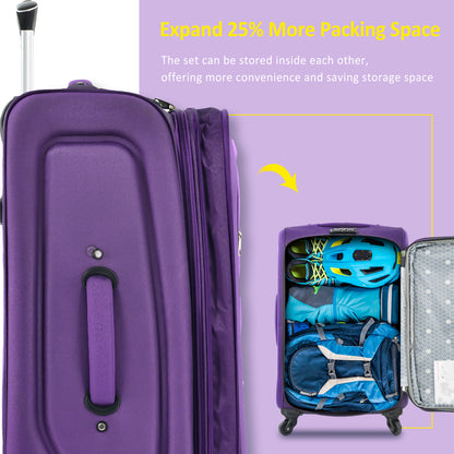 NIGSQJB Softside Luggage Sets 3 Piece