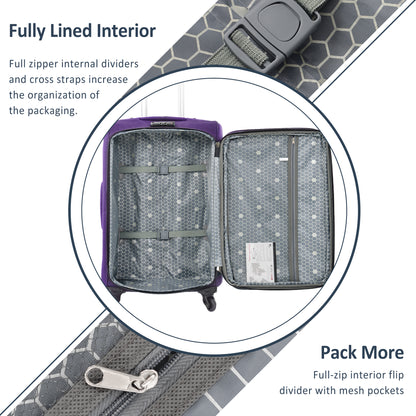 NIGSQJB Softside Luggage Sets 3 Piece