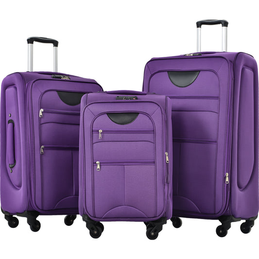 NIGSQJB Softside Luggage Sets 3 Piece