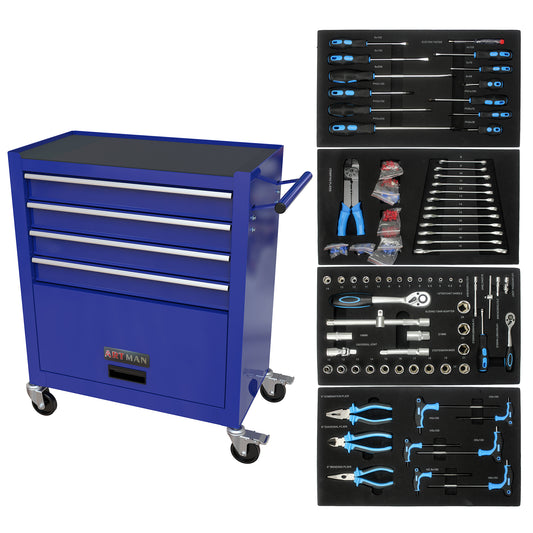 NIGSQJB 238 Piece Tool Sets with 4-Drawers Rolling Tool Box Organizer