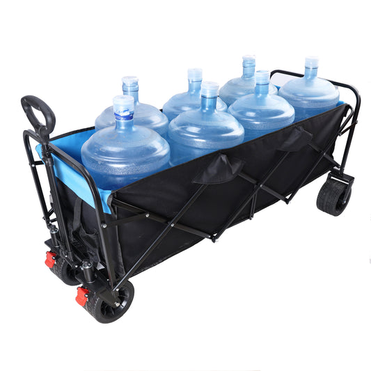 NIGSQJB 53" Folding Wagon Cart 150lbs Large Capacity Extra Long