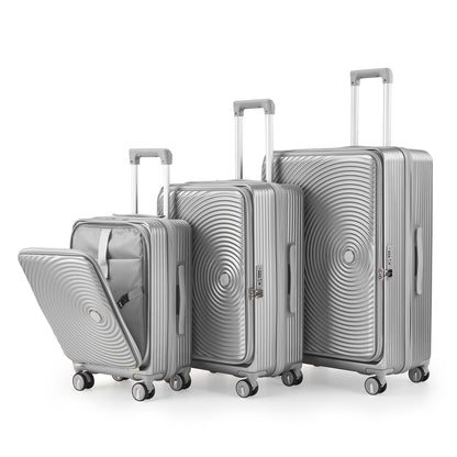 NIGSQJB Luggage Sets 3Pcs with PVC Cover & TSA Lock & Double Wheels(20-24-28in)