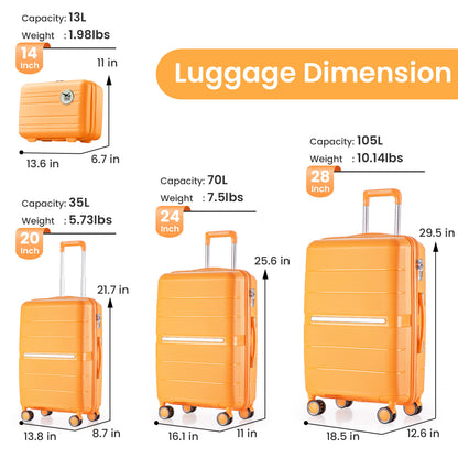 NIGSQJB Fashion Luggage Sets 4 Piece (14/20/24/28in)