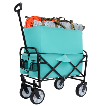 NIGSQJB Extension Collapsible Foldable Shopping Cart for Beach Camping Sports Gardening Fishing