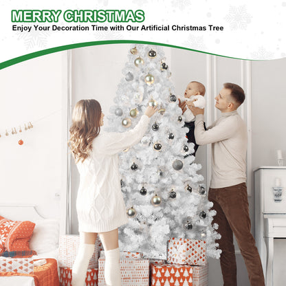 NIGSQJB 4-5-6-7-7.5-8-9ft White Christmas Tree with Memory Wire