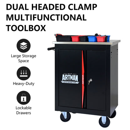 NIGSQJB 30.7"H Rolling Tool Chest with 2-4-5-6-7 Drawers, Black Red