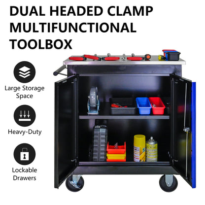 NIGSQJB 30.7"H Lockable Rolling Tool Chest with 2-4-5-6-7 Drawers, Black Blue