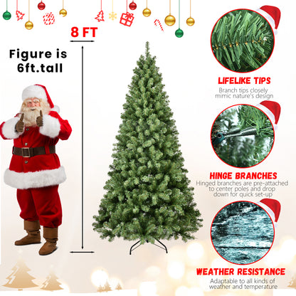 NIGSQJB 5-6-7-8-9ft Pre-Lit PVC Christmas Tree with UL Lights & Tips & Auto-Unfold Memory Wire