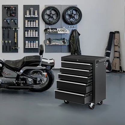 NIGSQJB 5-Drawers Rolling Tool Chest with Wheels & Locking, Black