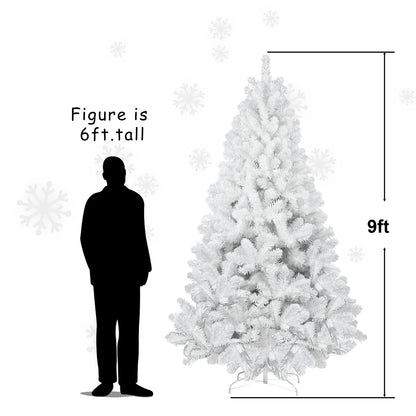 NIGSQJB 4-5-6-7-7.5-8-9ft White Christmas Tree with Memory Wire