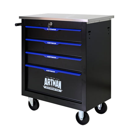 NIGSQJB 30.7"H Lockable Rolling Tool Chest with 2-4-5-6-7 Drawers, Black Blue