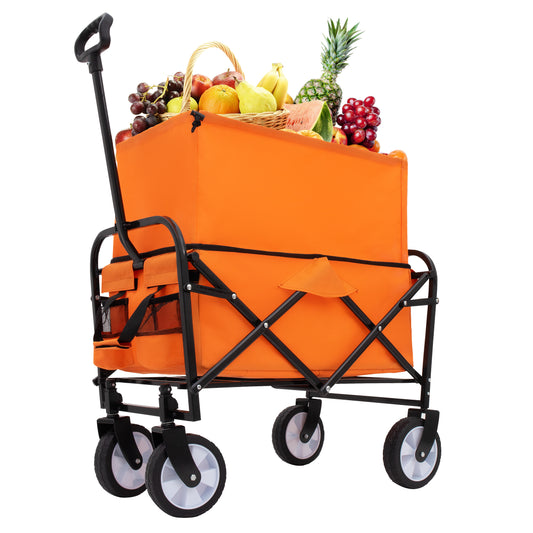 NIGSQJB Extension Collapsible Foldable Shopping Cart for Beach Camping Sports Gardening Fishing