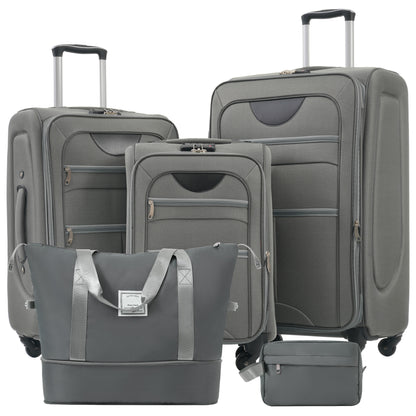 NIGSQJB Softside Expandable Luggage Sets 5 Piece