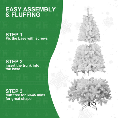 NIGSQJB 4-5-6-7-7.5-8-9ft White Christmas Tree with Memory Wire