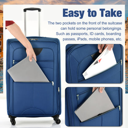 NIGSQJB Softside Expandable Luggage Sets 5 Piece