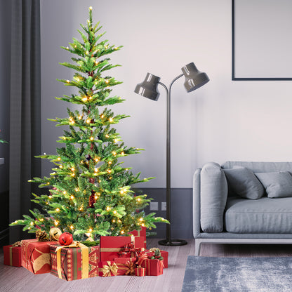 NIGSQJB 4-5-6-7ft Christmas Tree with Warm White LED Lights & PE+PVC Tips
