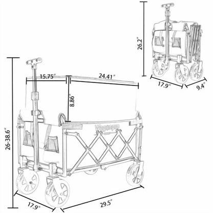 NIGSQJB Expandable Dual-Layer Utility Wagon with 100% Extra Space