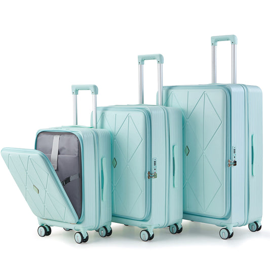NIGSQJB Luggage Sets 3Pcs with TSA Lock & Double Wheels &  PVC Cover (20-24-28in)