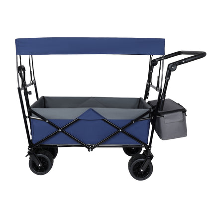 NIGSQJB 480lbs Versatility Shopping Cart with 7"x4"  Large Wheels&Drink Holders&Removable Canopy