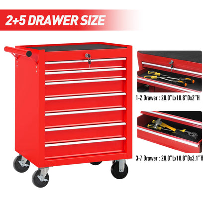NIGSQJB 7-Drawers Rolling Tool Chest with Wheels & Locking