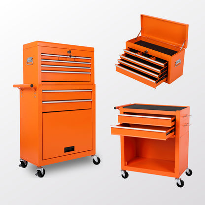 NIGSQJB 8-Drawers Tool Chest with Lockable Wheels  Detachable Top & Side Hook