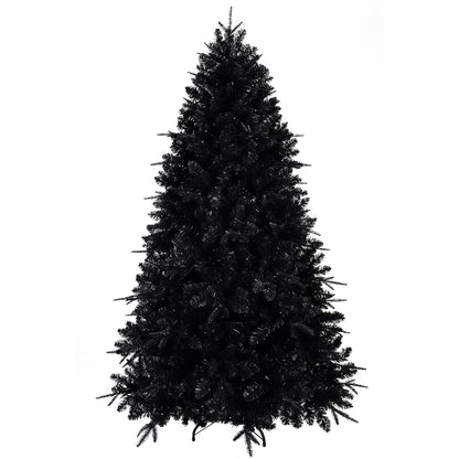 NIGSQJB 4-5-6-7-7.5-8-9ft Black Christmas Tree with White LED Lights