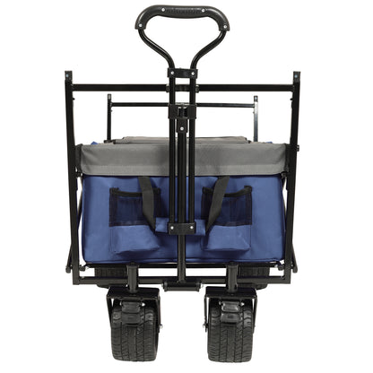 NIGSQJB 480Lbs Collapsible Shopping Cart with Canopy, Mosquito Net & 7" All-Terrain Wheels