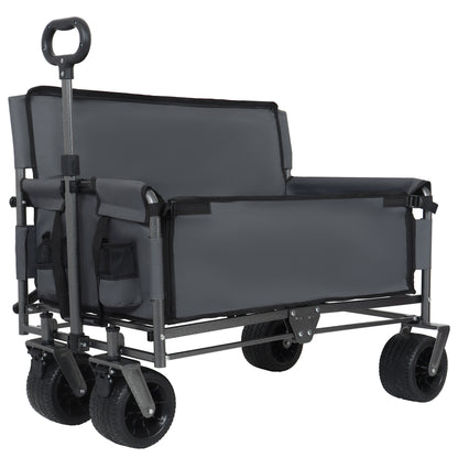 NIGSQJB 3-in-1 Convertible Folding Wagon Cart with 500lbs 180L Capacity