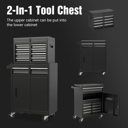 NIGSQJB 2-In-1 Rolling Tool Chest with 5-Drawers