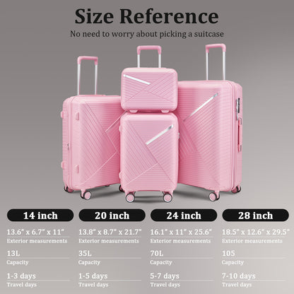 NIGSQJB 4 Piece Luggage Sets (14/20/24/28 in)