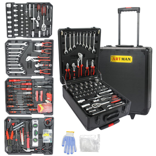 NIGSQJB 899 Piece Tool Sets with Rolling Tool Box Suitcase
