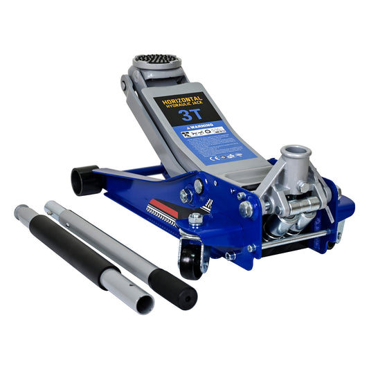 NIGSQJB 3-Ton (6600 lbs) Low-Position Steel Vehicle Floor-mounted Hydraulic Jack with Dual-piston Quick-lift Pump