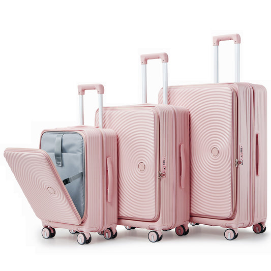 NIGSQJB Luggage Sets 3Pcs with PVC Cover & TSA Lock & Double Wheels(20-24-28in)