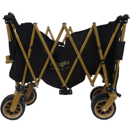 NIGSQJB 51" Extra Long Large Heavy-Duty Foldable Utility Shopping Wagon Cart Black