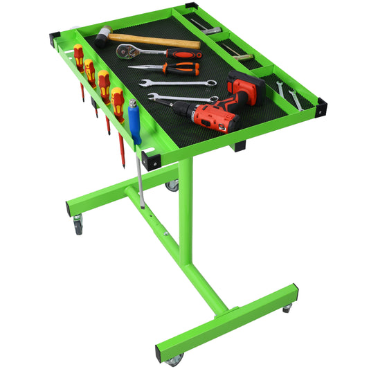 NIGSQJB LT18 Heavy Duty Adjustable Tool Tray Table w/ Wheels 220lbs Capacity