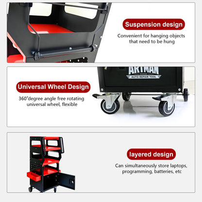 NIGSQJB 4-Tier Multifunctional Tool Chest Cart on Wheels